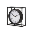 Mercana Raisa Black w/ Gold Antiquing Metal Table Clock