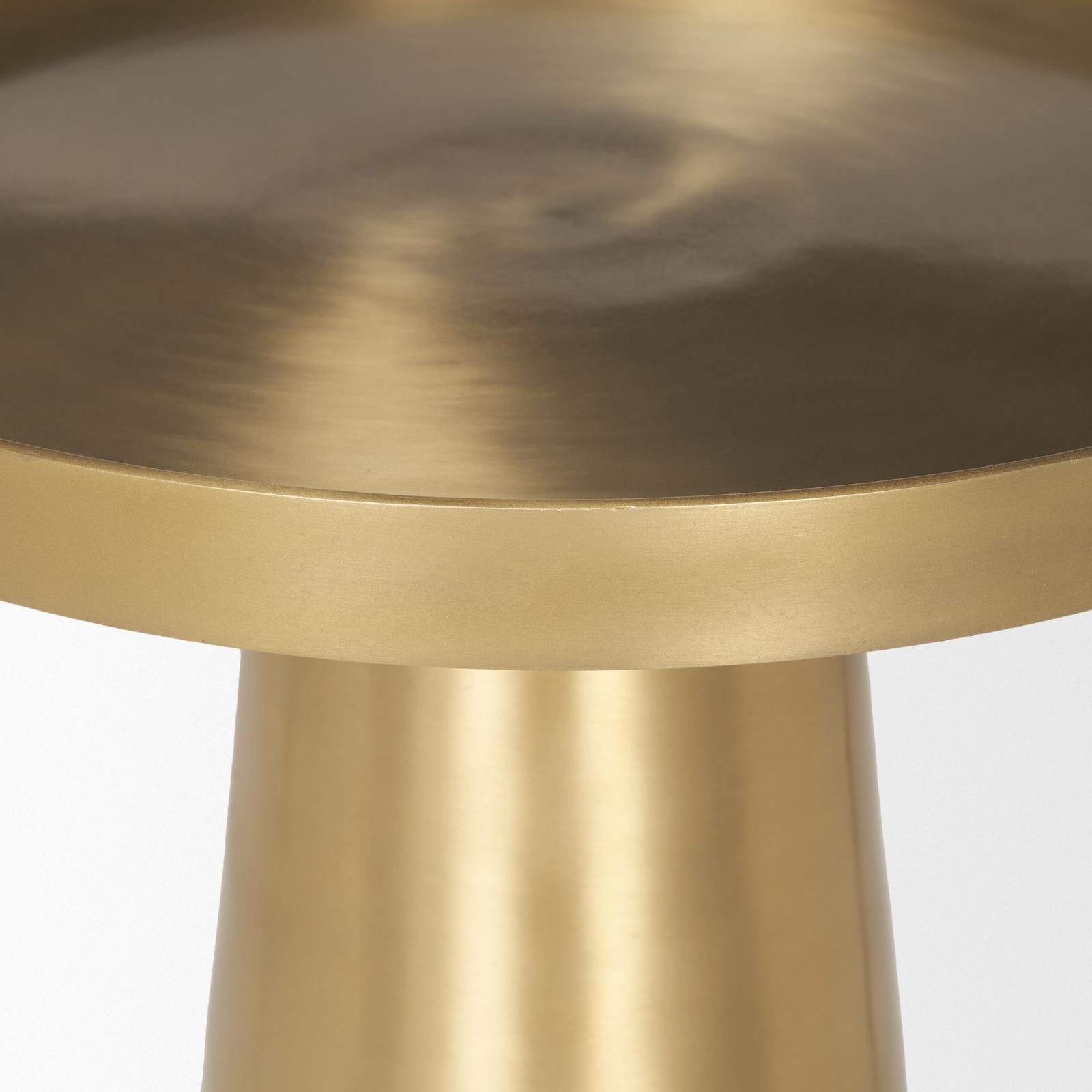 Mercana Roland Satin Brass Cast Aluminum Metal Accent Table