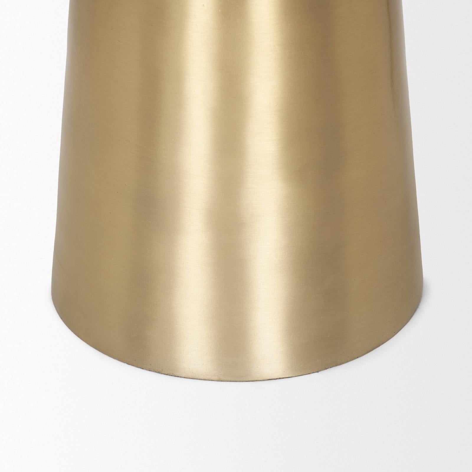 Mercana Roland Satin Brass Cast Aluminum Metal Accent Table