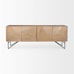 Mercana Darwin Light Brown Wooden 4 Door w/ 2 Shelves Sideboard
