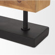 Mercana Renaya Light Brown Wood w/ Matte Black Metal Base Table Clock