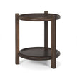 Mercana Romi Dark Brown Wood w/ Bottom Shelf Round Accent Table