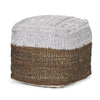 Mercana Samiya Jute w/ White Cotton Pouf Clearance