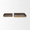 Mercana Varun Antiqued Brass Metal Tray -Set of 2