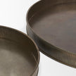 Mercana Varun Antiqued Brass Metal Tray -Set of 2