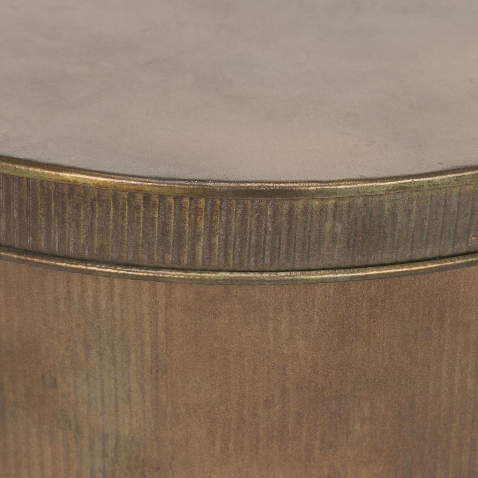 Mercana Josephine Round Antique Gold Metal Box - Set of 2