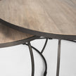 Mercana Clapp Round Light Brown W/ White Wash Wood and Silver Metal Nesting Coffee Tables - Set of 2 Clearance
