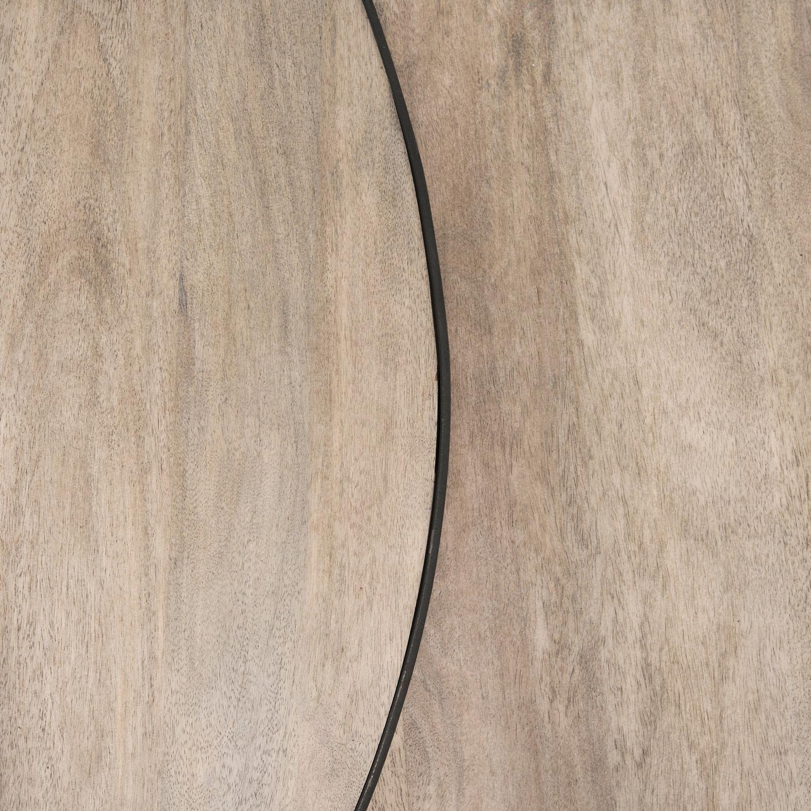 Mercana Clapp Round Light Brown W/ White Wash Wood and Silver Metal Nesting Coffee Tables - Set of 2 Clearance