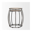 Mercana Clapp Brown Round Wood Top Nesting Accent Tables- Set of 2