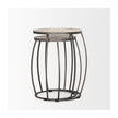Mercana Clapp Brown Round Wood Top Nesting Accent Tables- Set of 2