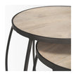 Mercana Clapp Brown Round Wood Top Nesting Accent Tables- Set of 2
