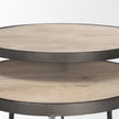 Mercana Clapp Brown Round Wood Top Nesting Accent Tables- Set of 2