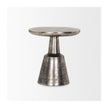 Mercana Bobbi Textured Polished Nickel Cast Aluminum Metal Accent Table
