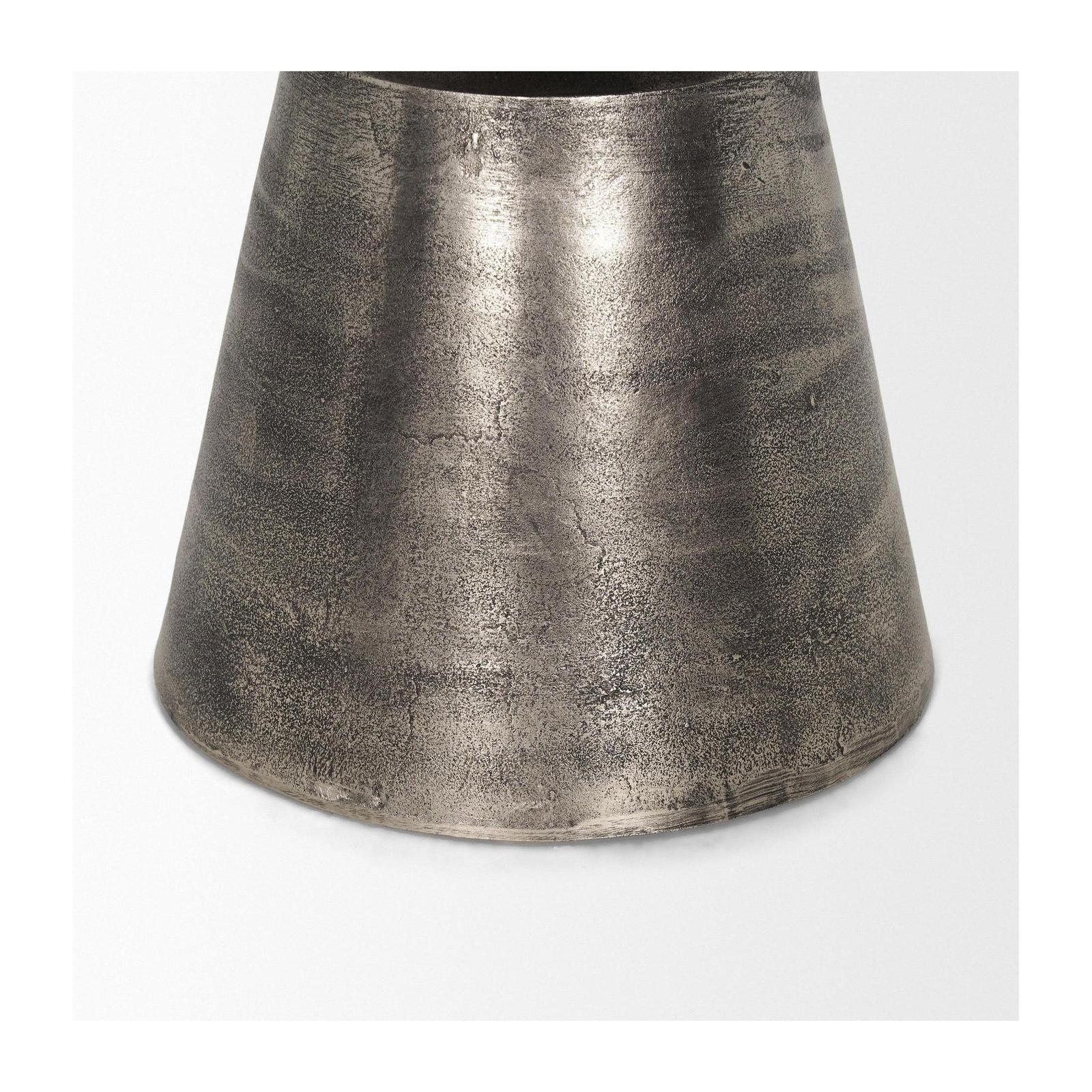 Mercana Bobbi Textured Polished Nickel Cast Aluminum Metal Accent Table