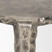 Mercana Randy Textured Silver Nickel Cast Aluminum Metal Accent Table Clearance