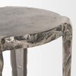 Mercana Randy Textured Silver Nickel Cast Aluminum Metal Accent Table Clearance
