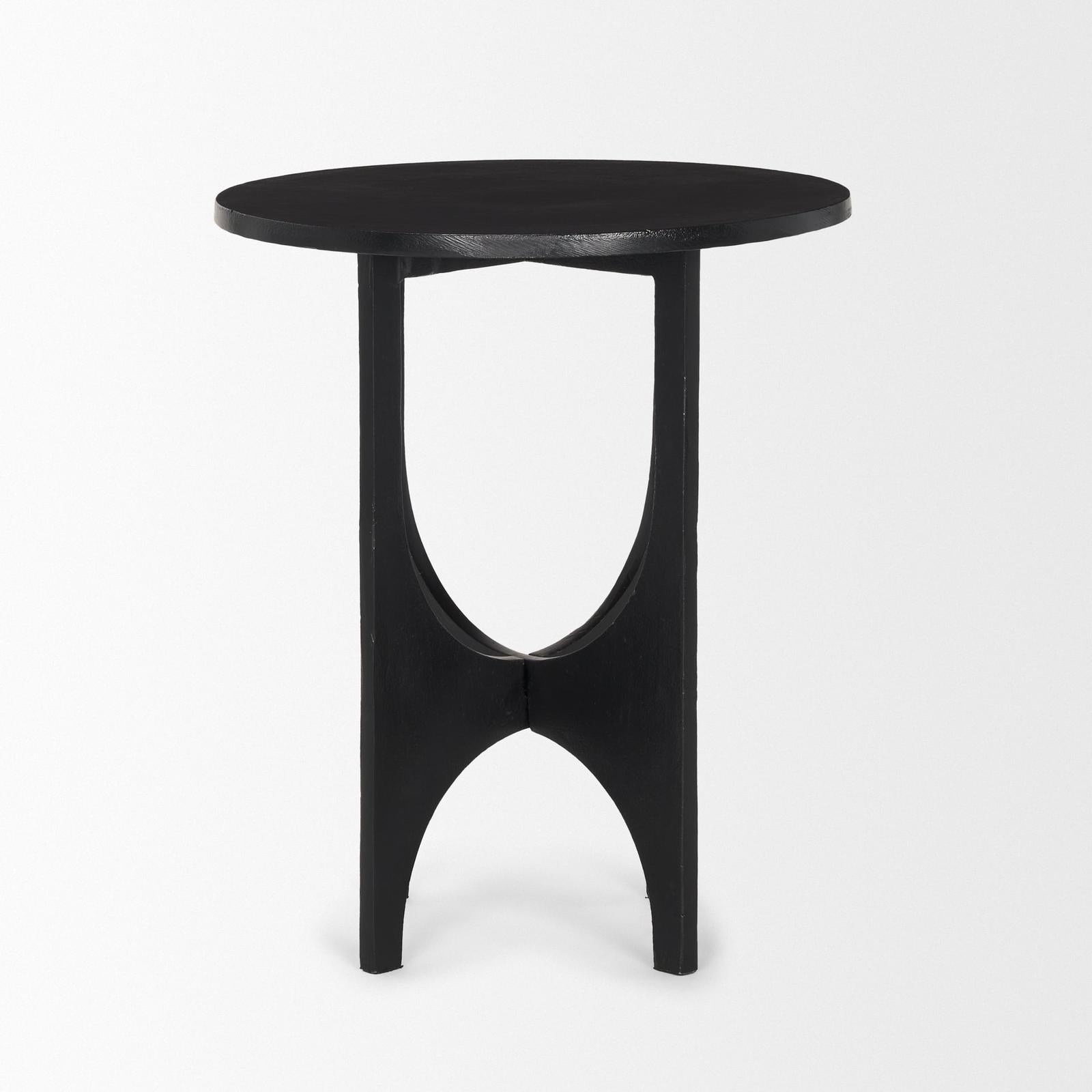Mercana Sobi Matte Black Metal Side Table