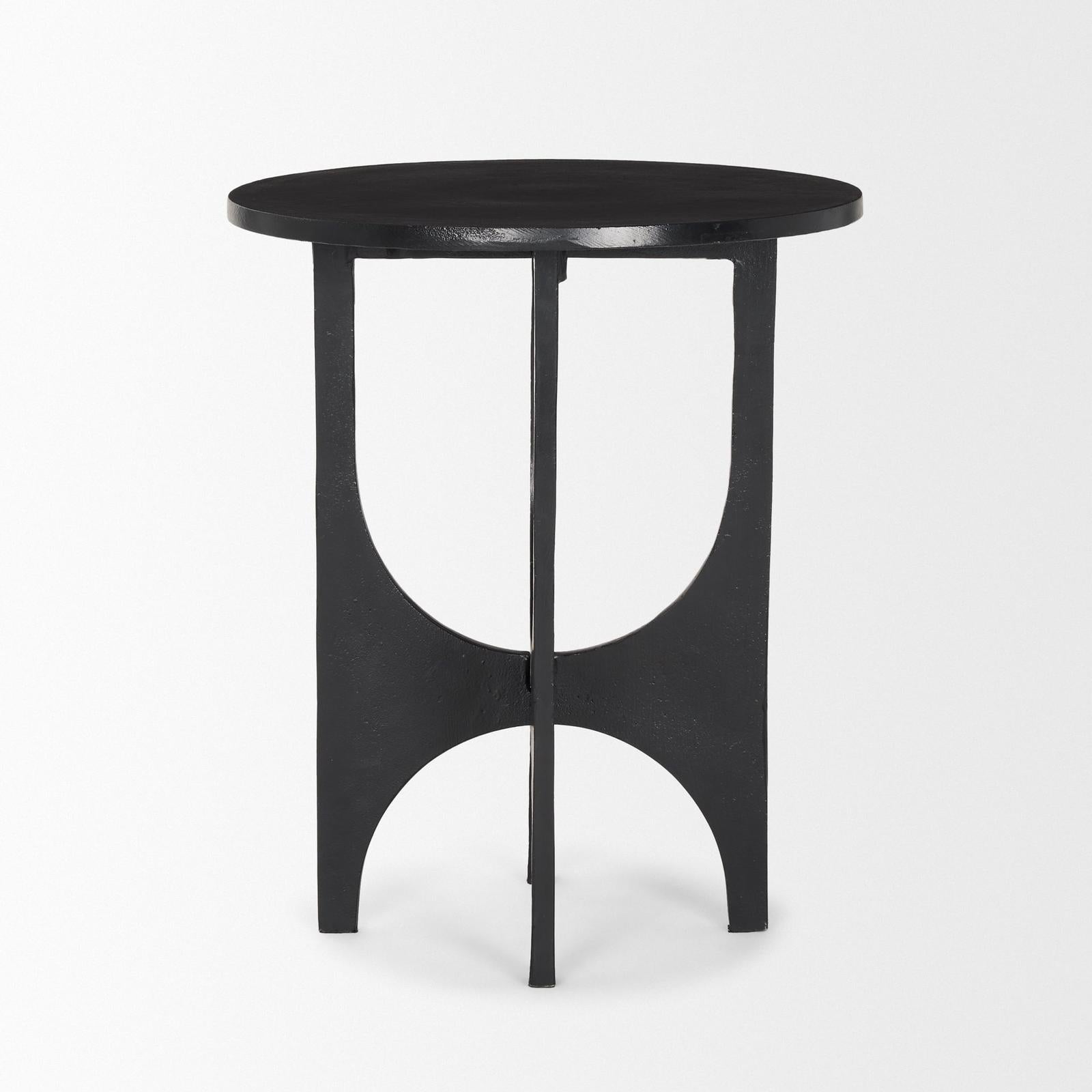 Mercana Sobi Matte Black Metal Side Table