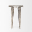 Mercana Maggie Textured Silver Nickel Cast Aluminum Metal Accent Table