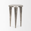 Mercana Maggie Textured Silver Nickel Cast Aluminum Metal Accent Table