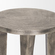 Mercana Maggie Textured Silver Nickel Cast Aluminum Metal Accent Table