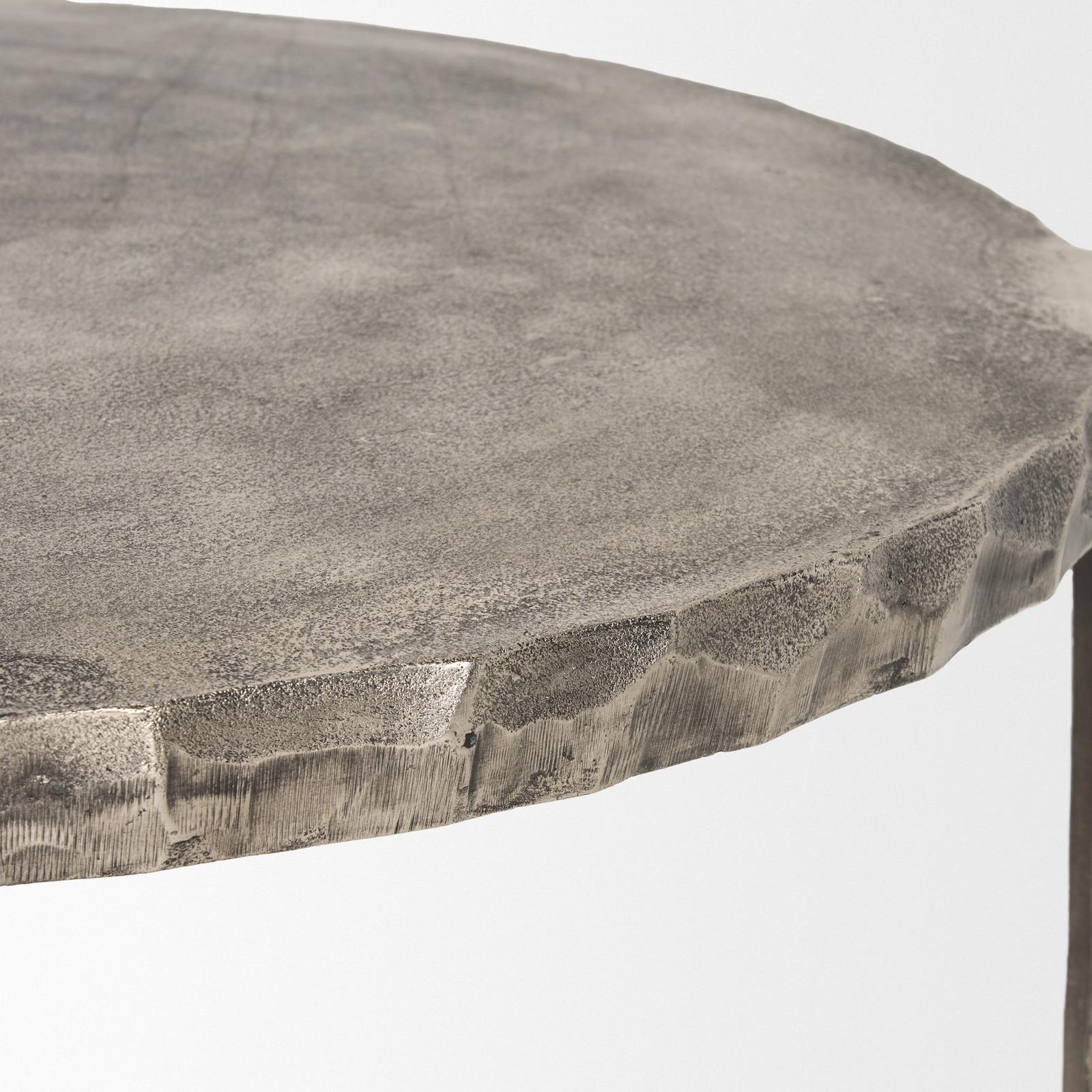 Mercana Randy Silver Nickel Cast Aluminum Metal Coffee Table