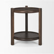 Mercana Romi Dark Brown Wood w/ Bottom Shelf Round Accent Table