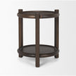 Mercana Romi Dark Brown Wood w/ Bottom Shelf Round Accent Table
