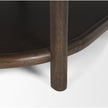 Mercana Romi Dark Brown Wood w/ Bottom Shelf Oval Coffee Table