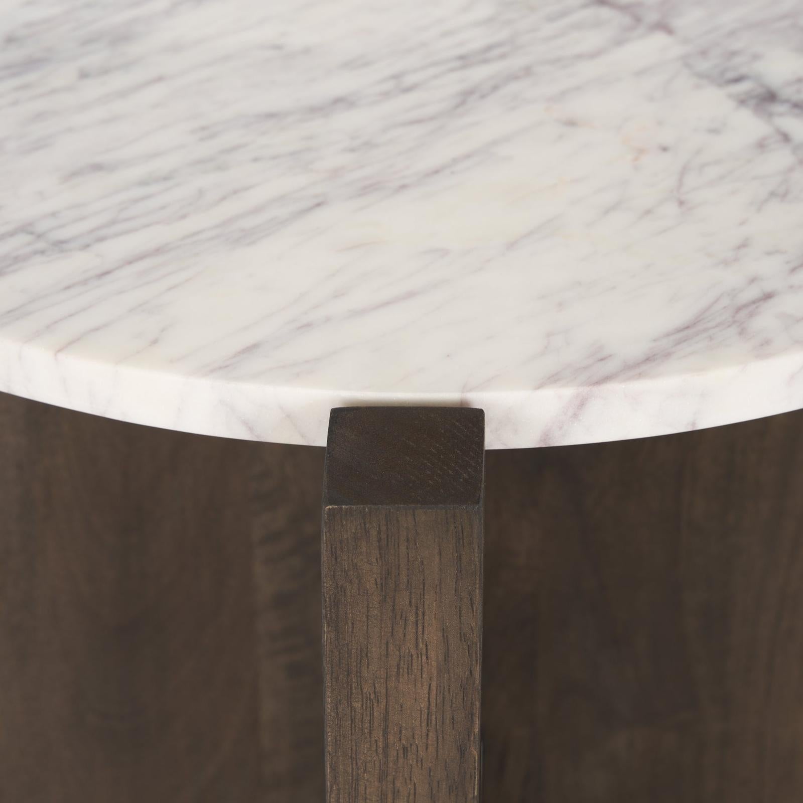 Mercana Bianca Wood w/ Marble Round Accent Table