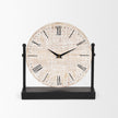 Mercana Raja Matte Black Metal w/ Wood Table Clock