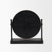 Mercana Raja Matte Black Metal w/ Wood Table Clock