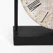 Mercana Raja Matte Black Metal w/ Wood Table Clock