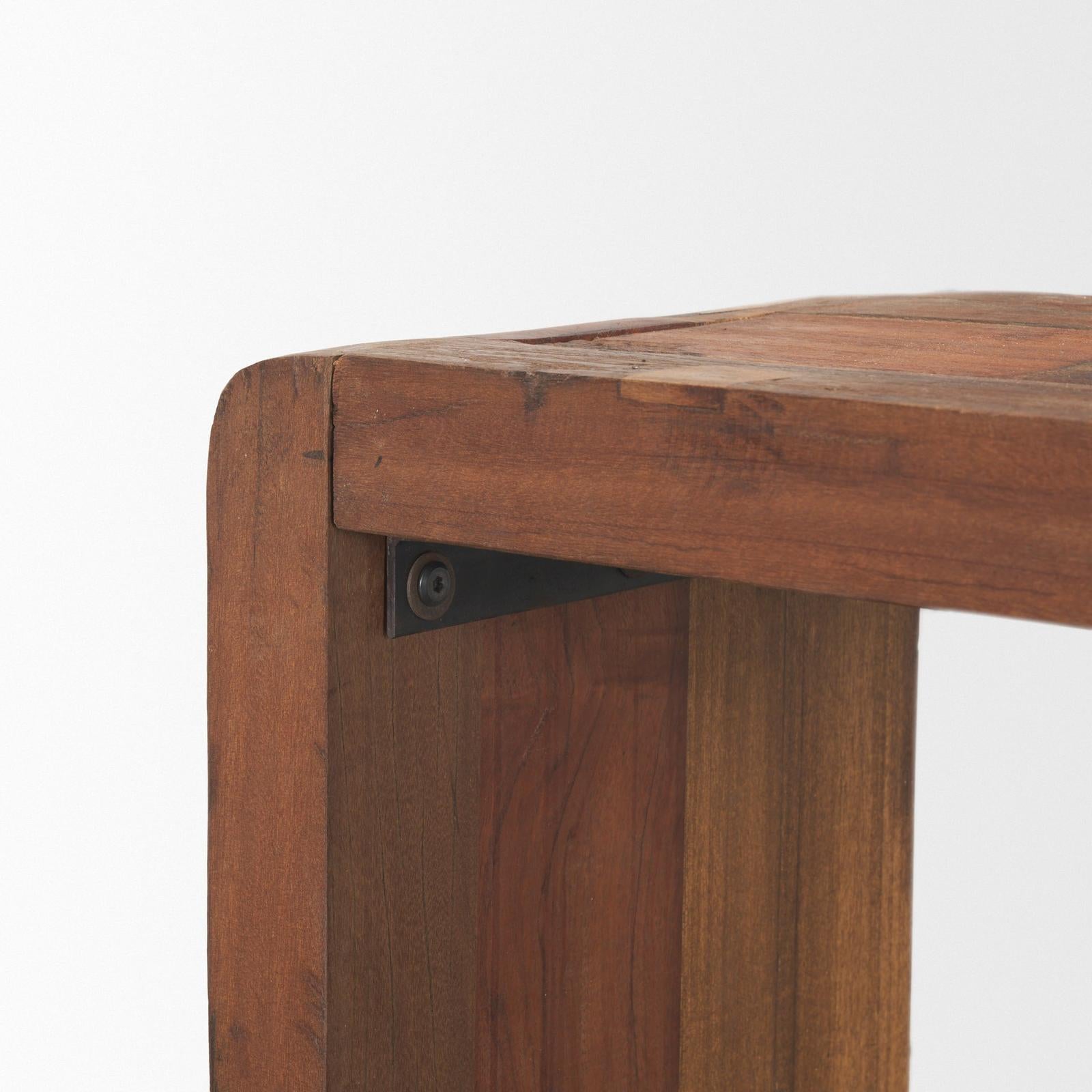 Mercana Estelle Rustic Brown Reclaimed Wood Console Table