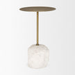 Mercana Rini Gold Metal and White Marble Accent Table