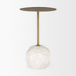 Mercana Rini Gold Metal and White Marble Accent Table