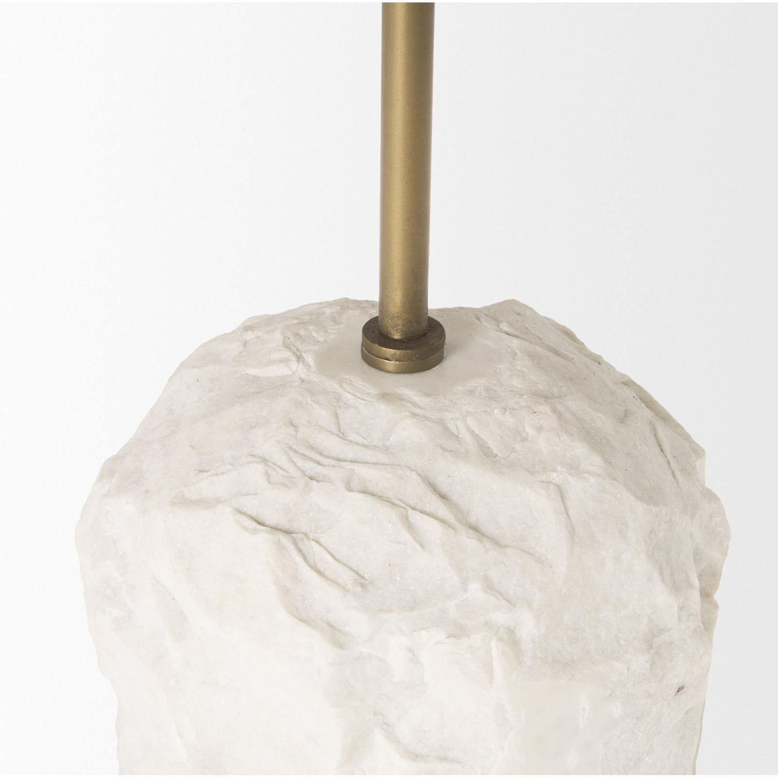 Mercana Rini Gold Metal and White Marble Accent Table
