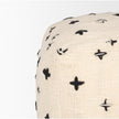 Mercana Saanvi Wool w/ Cream and Black Stitched Cross Patterned Pouf Clearance