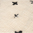 Mercana Saanvi Wool w/ Cream and Black Stitched Cross Patterned Pouf Clearance