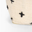 Mercana Saanvi Wool w/ Cream and Black Stitched Cross Patterned Pouf Clearance