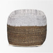 Mercana Samiya Jute w/ White Cotton Pouf Clearance