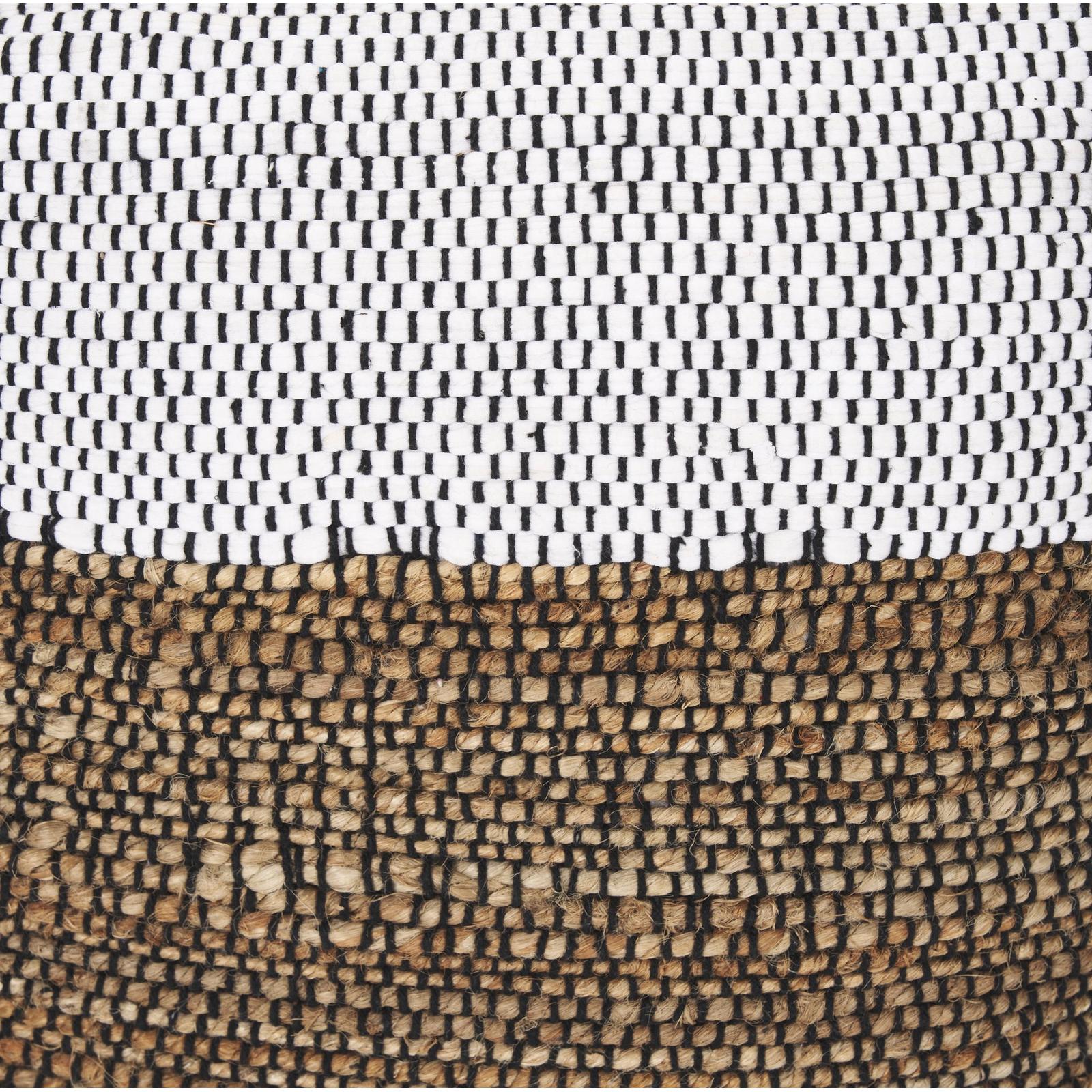Mercana Samiya Jute w/ White Cotton Pouf Clearance