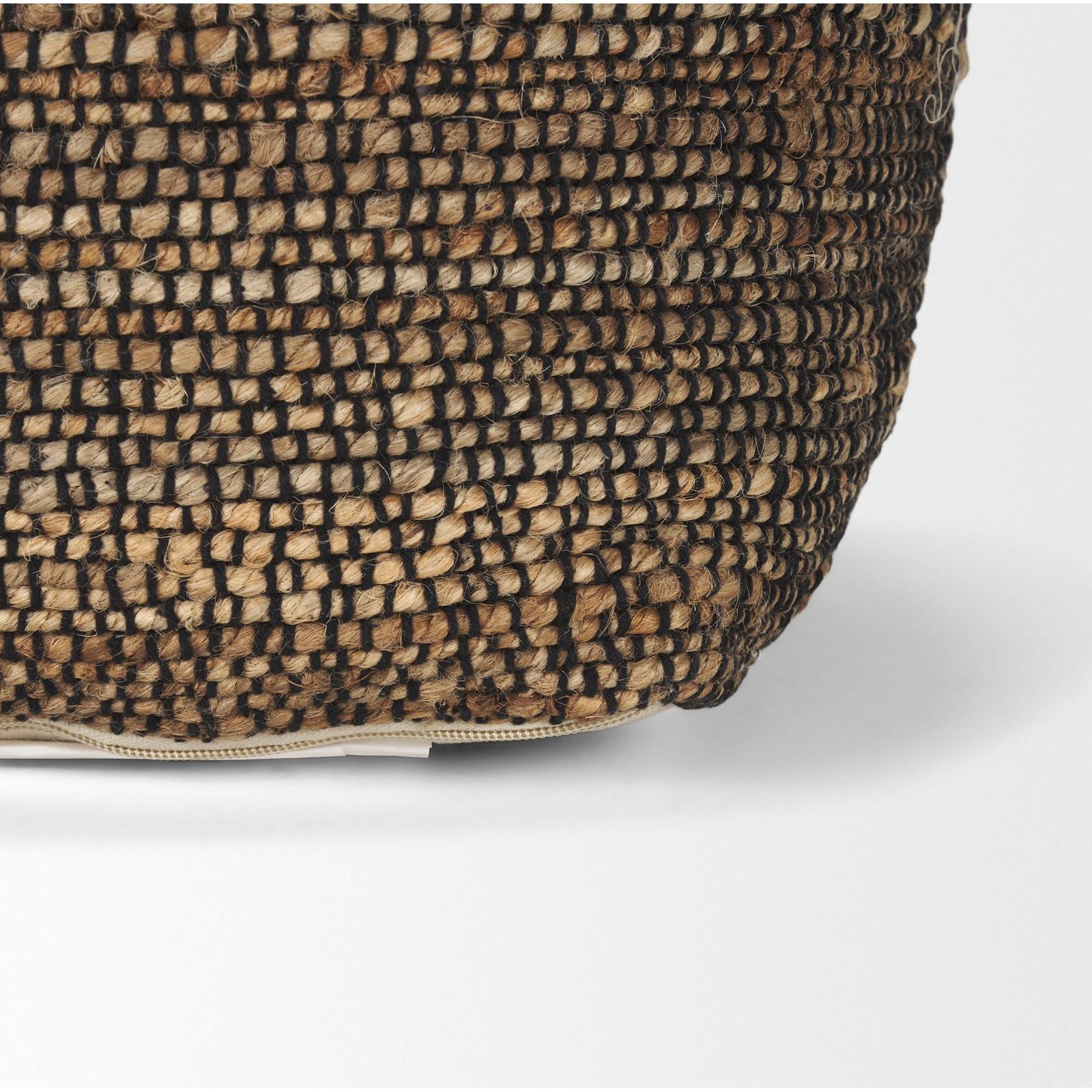 Mercana Samiya Jute w/ White Cotton Pouf Clearance