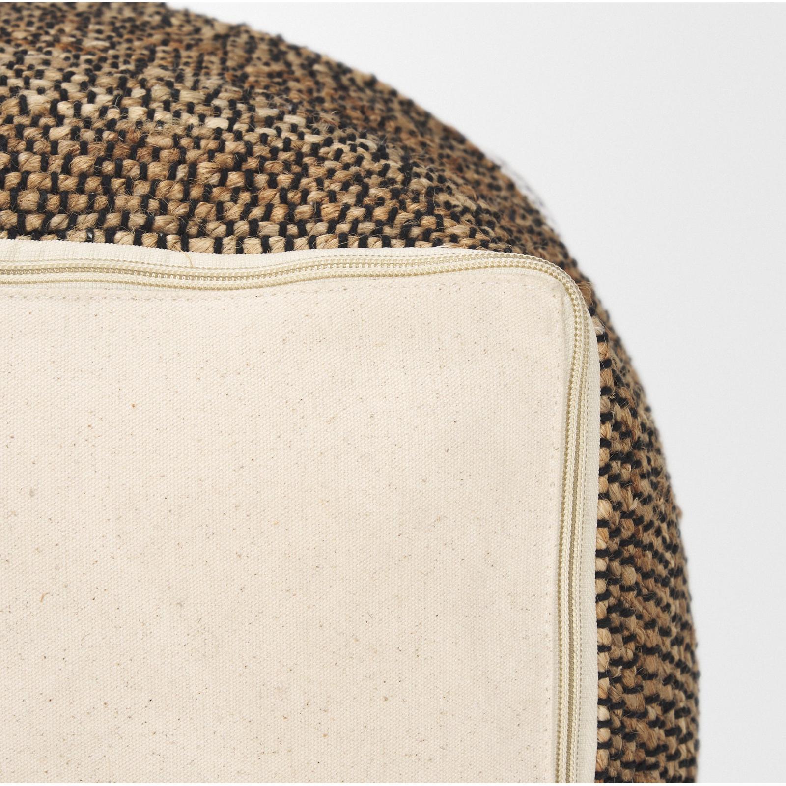 Mercana Samiya Jute w/ White Cotton Pouf Clearance