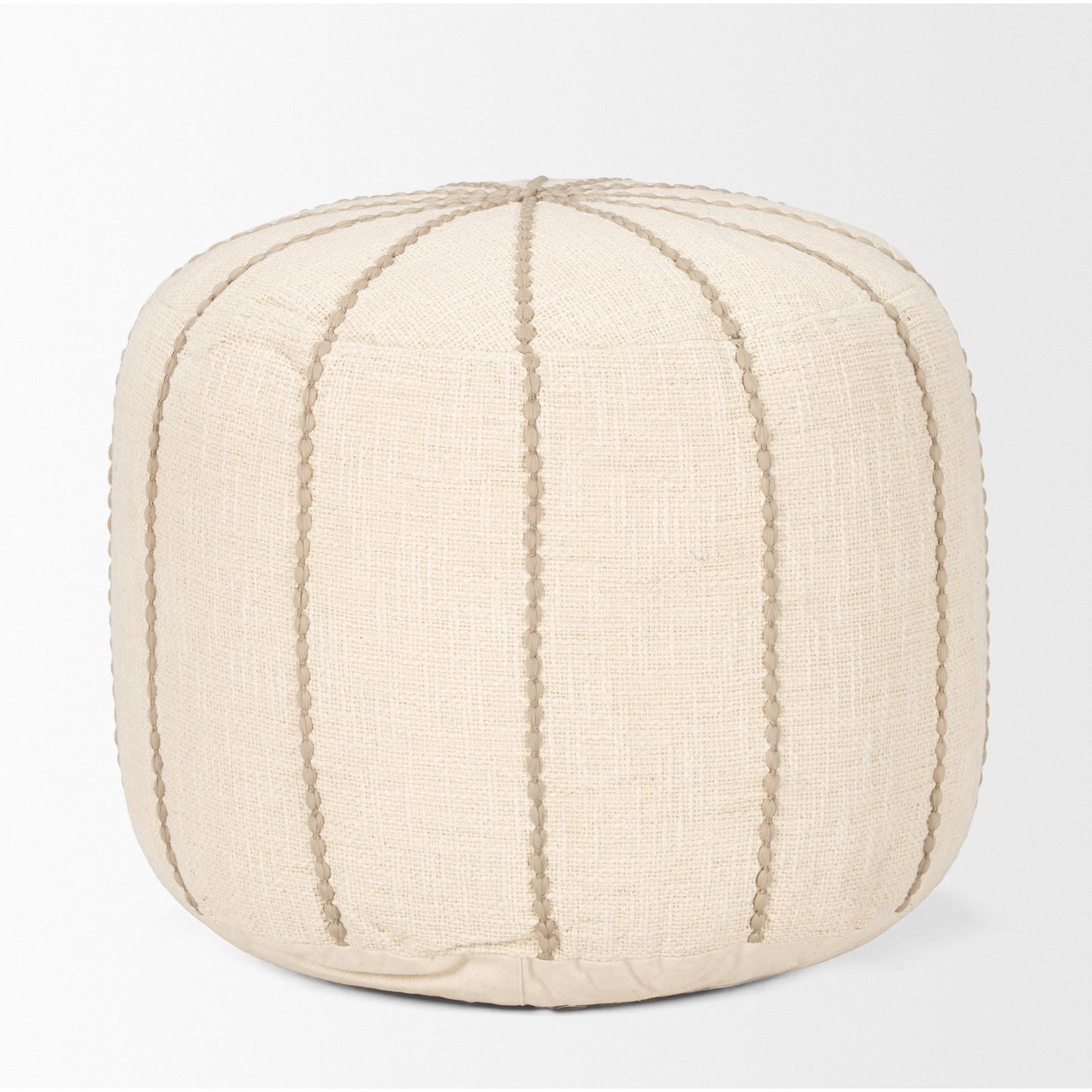 Mercana Sachi Beige w/ Stitching Pouf