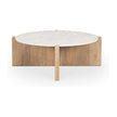 Mercana Bianca Wood w/ Marble Round Top Coffee Table