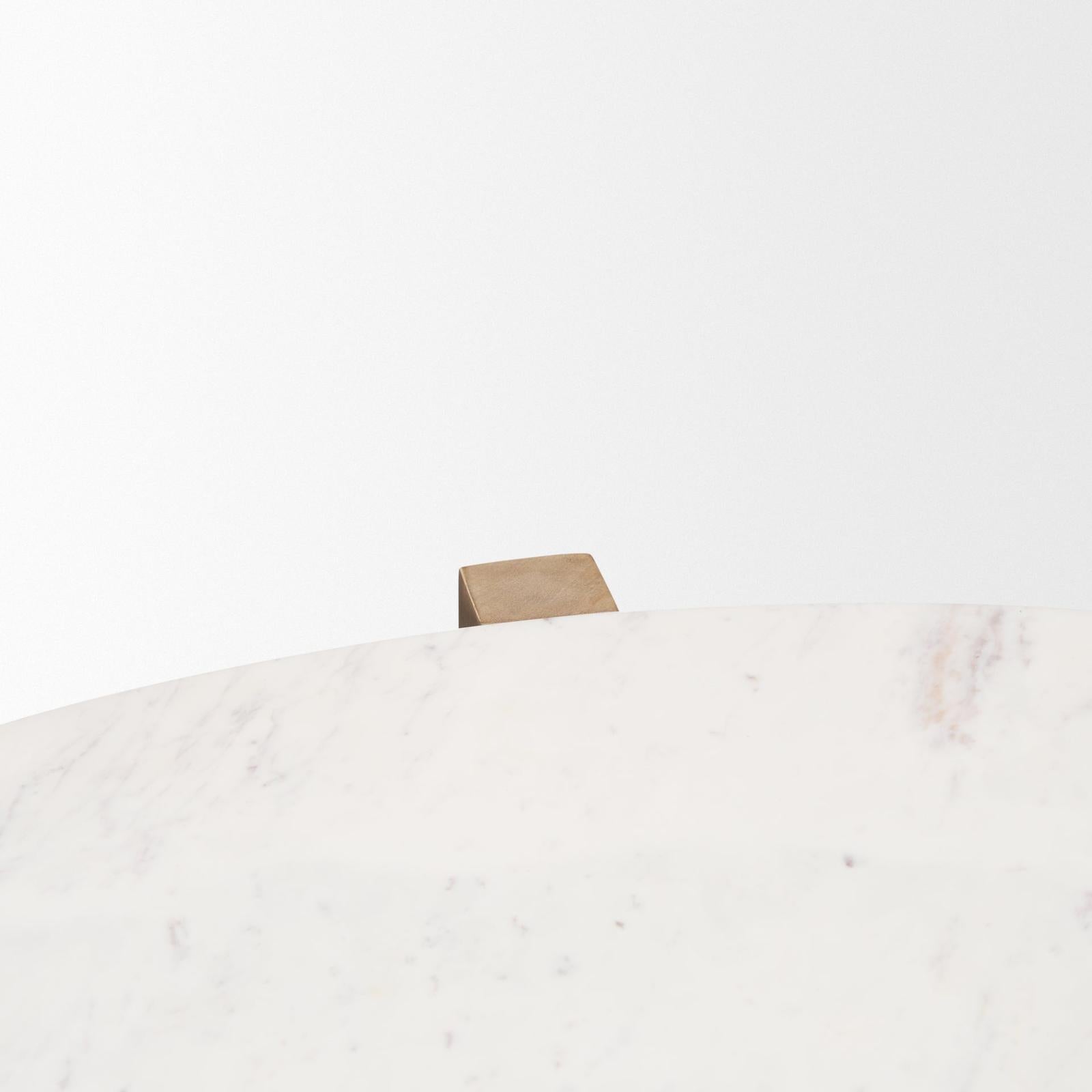 Mercana Bianca Wood w/ Marble Round Top Coffee Table
