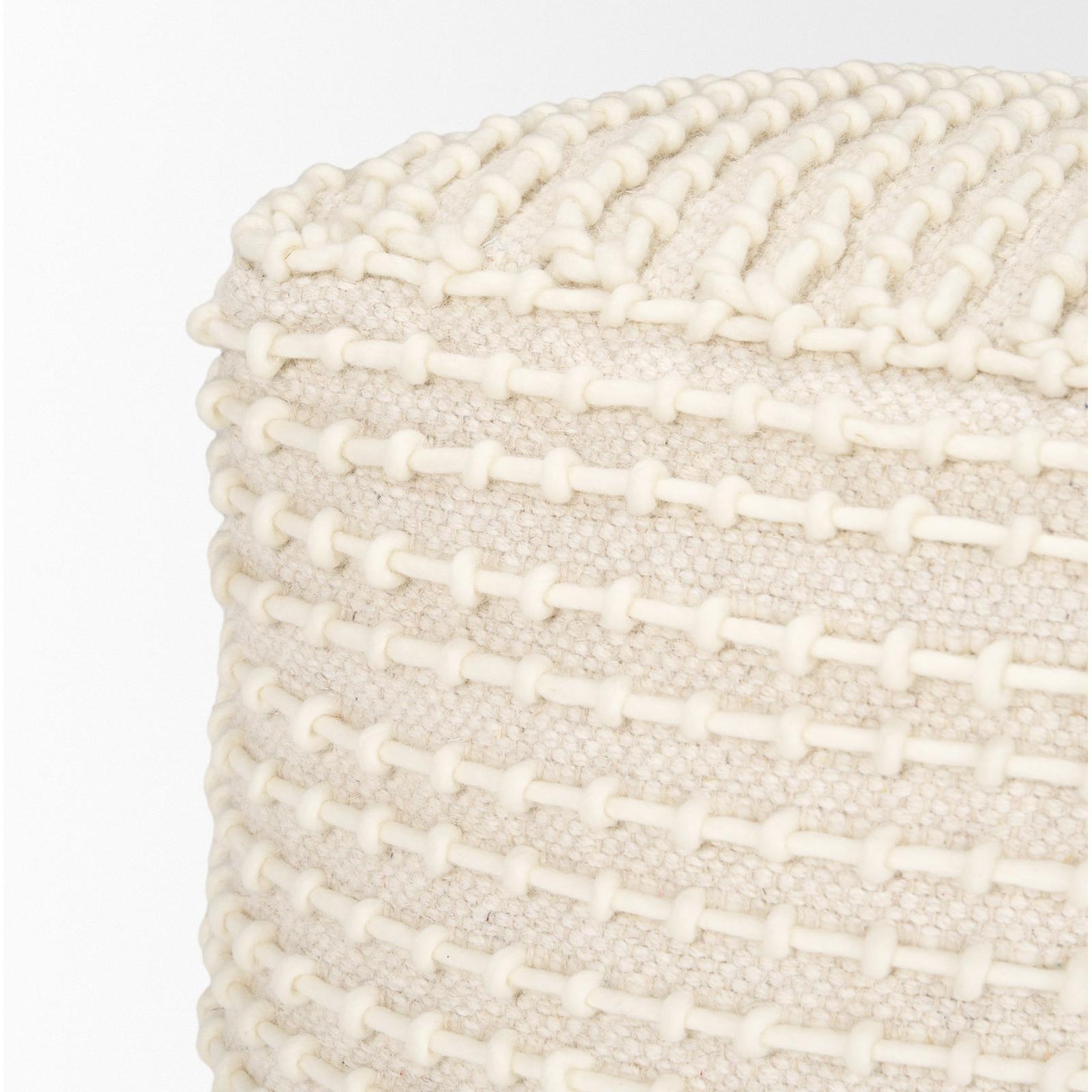 Mercana Sakaye Beige w/ Cream Stitched Patterned Pouf