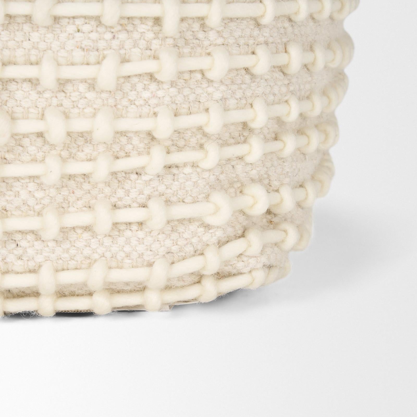 Mercana Sakaye Beige w/ Cream Stitched Patterned Pouf