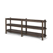 Mercana Romi Dark Brown Wood w/ 3 Shelves Oval Console Table TOP